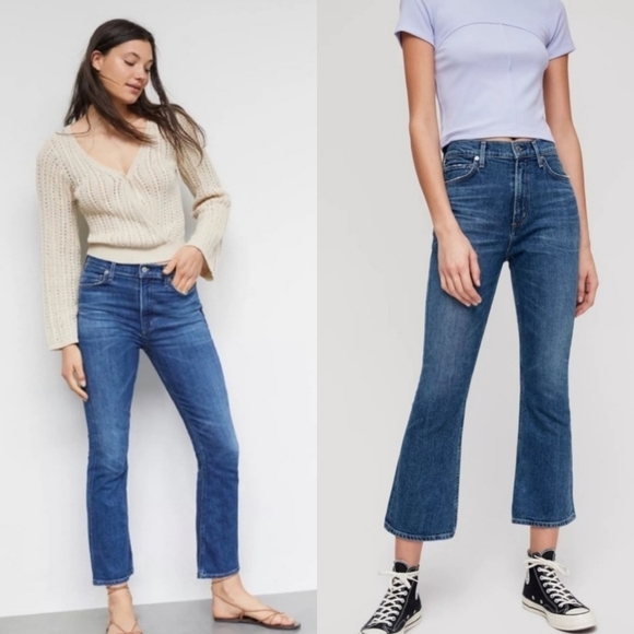 Citizens Of Humanity Denim - Aritzia Citizens of Humanity Demy High Rise Crop Flare Solo Stretch 27 Waist 15"